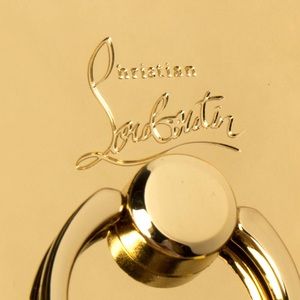 Christian Louboutin Gold Tone Sun Pocket Mirror